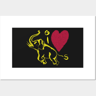 I Love Elephants Posters and Art